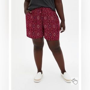 stretch challis pull-on crinkle gauze shorts lightweight size 3 elastic waist